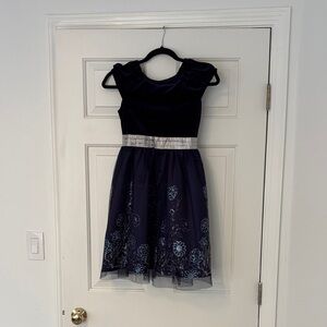 Jona Michelle Navy Blue Floral Kids Dress